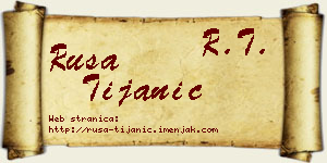 Rusa Tijanić vizit kartica